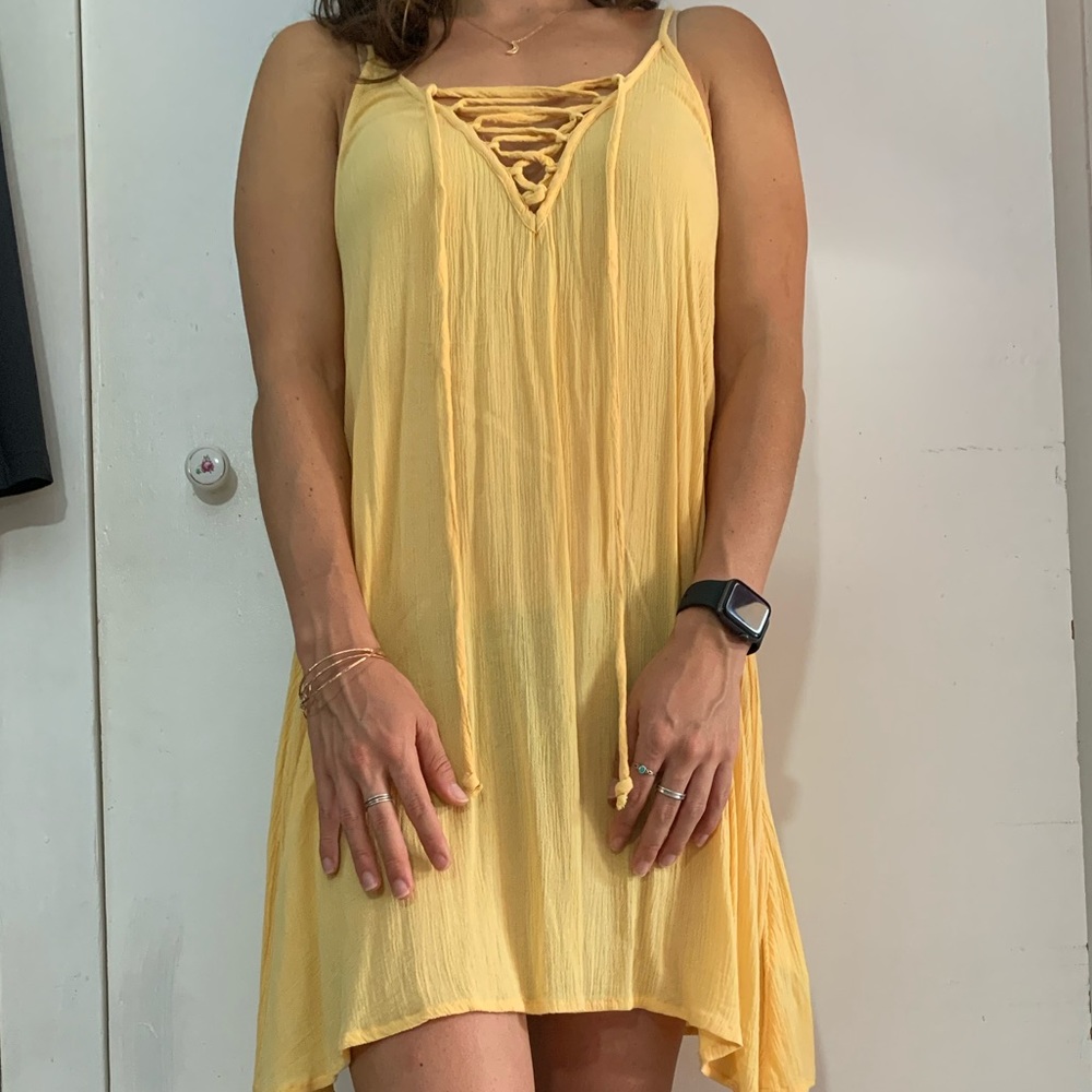 Roxy yellow beach cover-up dress